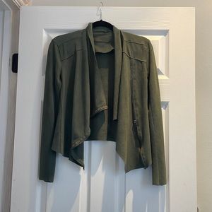 Dark green fake suede jacket
